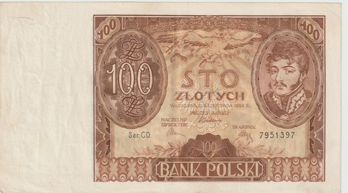 Banknoten polen 100 zloty - polen,