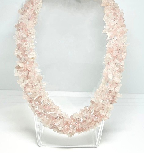 Rosenquarz collier kette mit - rosenquarz, collier-kette