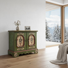 Voglauer Anno 1700 Kommode Anrichte klein Vintage shabby Landhaus altgrün Holz