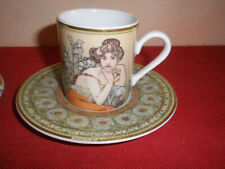 Goebel Alfons Mucha Espressotasse 2tlg Frau Topaz   2 x da