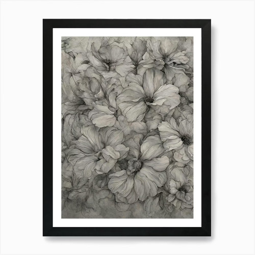 Blumen schwarz weiß - blumen, in