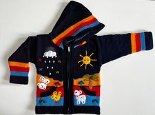 Peruanische Kinder Strickjacke Dunkelblau | Hoodie, Pullover, Handmade, Peru