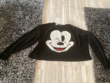 Disney Damen Pullover Gr L/XL  Farbe Schwarz  mit Micky Maus  guter  Zustand  👍