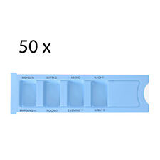 50 Tablettendispenser Medikamentenbox Tablettenbox mit Ein Tages Einteilung Blau
