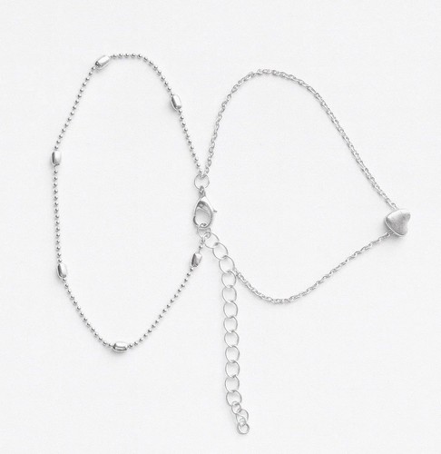 Fußkette set teilig silber - fußkette, 2-teilig