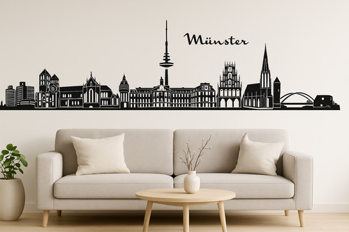 Wandtattoo münster skyline - wandtattoo,