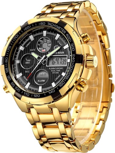 Golden hour analog digitaluhr - golden,