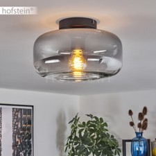 Moderne Wohn Schlaf Zimmer Beleuchtung Flur Leuchte Decken Lampe Klar Rauchglas 