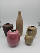 Carl Fischer Keramik Bürgel Konvolut 5 x Vase Bürgler Keramik Top !