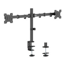2 fach Monitor Halterung 17 - 27 Zoll Dual Schwenkarm 2x 10 Kg Bildschirm Halter
