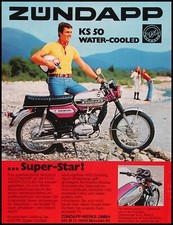 Zündapp KS 50 WC, originale Werbung aus 1975... an der Isar