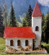 Bub H0 Holz 1280 Kirche Haus alt antik 50er Jahre