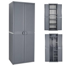 Gartenschrank Mehrzweckschrank Haushaltsschrank Werkstattschrank PP Rattan-Optik