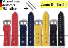 Silikon Uhrenarmband 22mm Ersatz Armbanduhr Bunt Gummi Band Taucher Schwarz