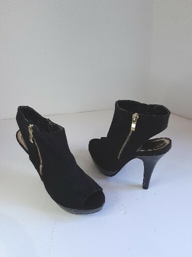 Schwarze wildlederimitat - f&f,