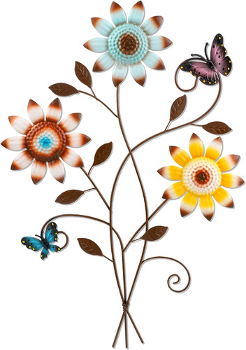 Metall blumen wanddeko - metall,