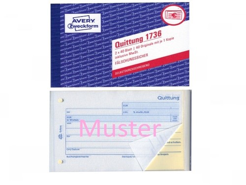 Zweckform quittung 1736 - 1736, a6