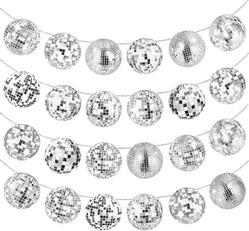 Disco deko girlande silber - disco,