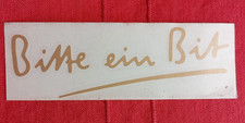 Werbe-Aufkleber Bitburger Pils "Bitte ein Bit"  gold 14,3 x 4,3 cm 80er