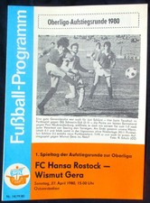 FC Hansa Rostock - BSG Wismut Gera  1979 - 1980  DDR OBERLIGA - Aufstiegsrunde