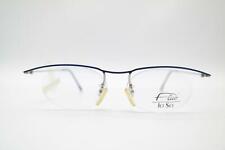 Vintage Flair Jet Set 764 Blau Silber Halbrand Brille Brillengestell NOS