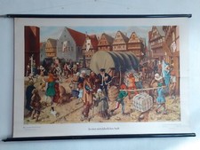 alte Rollkarte Schulwandtafel