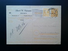 #000153 Postkarte/Ganzsache von Bremen nach Bad Kreuznach ʘ 25.03.1946