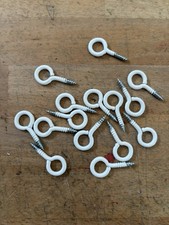 15 Stück Schraubhaken 20x10x3,3x14mm Ringschraube Weiß Ösen  /Hak.Nr.41b