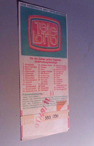 Alter lottoschein ddr - alter,
