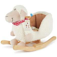 Schaukelpferd Plüsch Schaf Schaukeltier 60 cm Baby Wippe Holz Spielzeug ab 9M