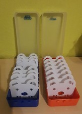 2x Lernkarteibox Karteikartenbox Telefonregister DinA8 je 7 Registern blau rot