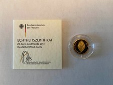 Deutschland 20 Euro Goldmünze Deutscher Wald Buche 2011 Stg. 999/Gold - D