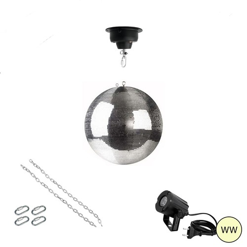 Spiegelkugel komplettset 30cm - spiegelkugel,