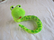 Plüsch / Stoffschlange biegbar grün    ca 18 cm