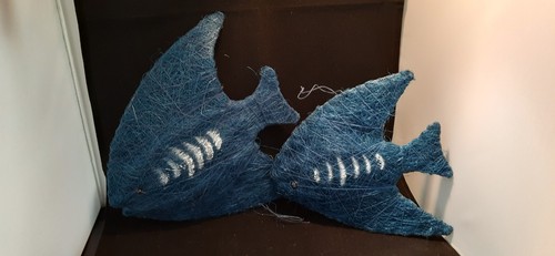 Dekofische aus sisal blau - 2,