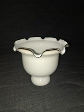 alter Lampenschirm Glas weiß  17,5 cm  Ersatz Lampe Schirm Art Deco Glockenform