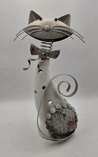 Deko Katze Metall Keramik