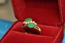 14k gold ring - gold, grüner