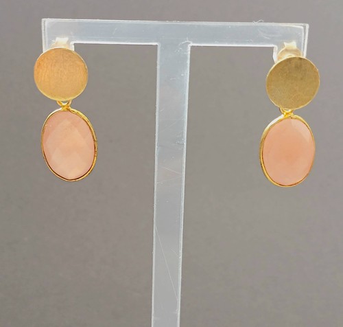 Ohrringe rosa chalcedon - rosa,