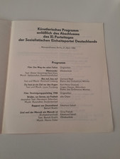 Veranstaltung zum 11. PARTEITAG DER DDR am 21.4.86 - Programmheft