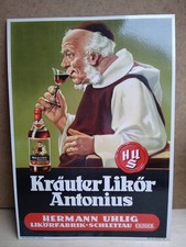 Werbung Plakat Aufsteller Schnaps Likör Schlettau Erzgeb. Gaststätte alt 1953