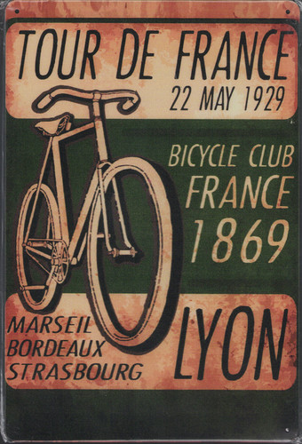Blechschild tour france - blechschild,
