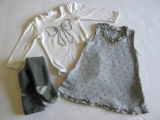 3tlg. Babyset, Strickkleid(
