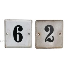 Hausnummer antik Nummernschild alt Emaille Schild