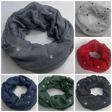 Sterne Schlauchschal Glitzer Rundschal Loop Damen Halstuch Loopschal Mund Maske