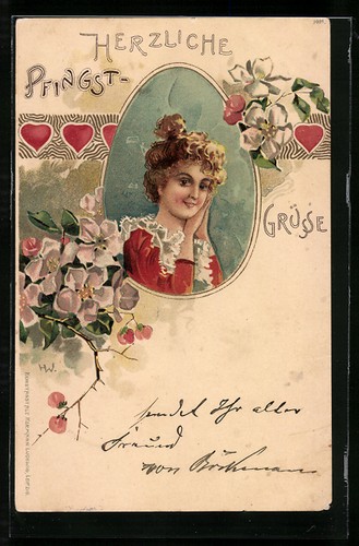 Lithographie dame rotem - dame, in
