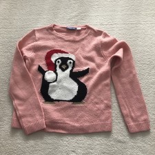 Pullover Mädchen Grösse 122/128 Blink mit Musik Jingle Bells Pinguin Weihnachten