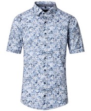 Kurzarmhemd blau weiss