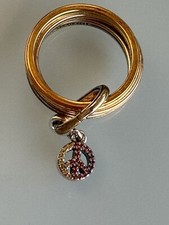 Pandora 3 x ME Ring Größe 54 + Peace Zeichen Mini Dangle + Ring Connector - Set