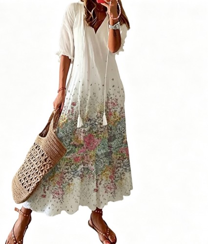 Boho kleid damen lang - kleid,